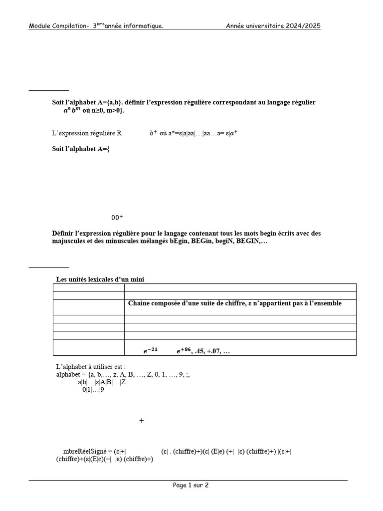 Expressions Régulières en Informatique | PDF | Expression régulière ...