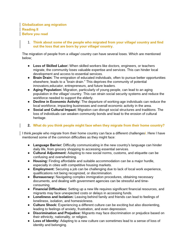 Impacts of Globalization on Migration | PDF | Human Migration | Immigration