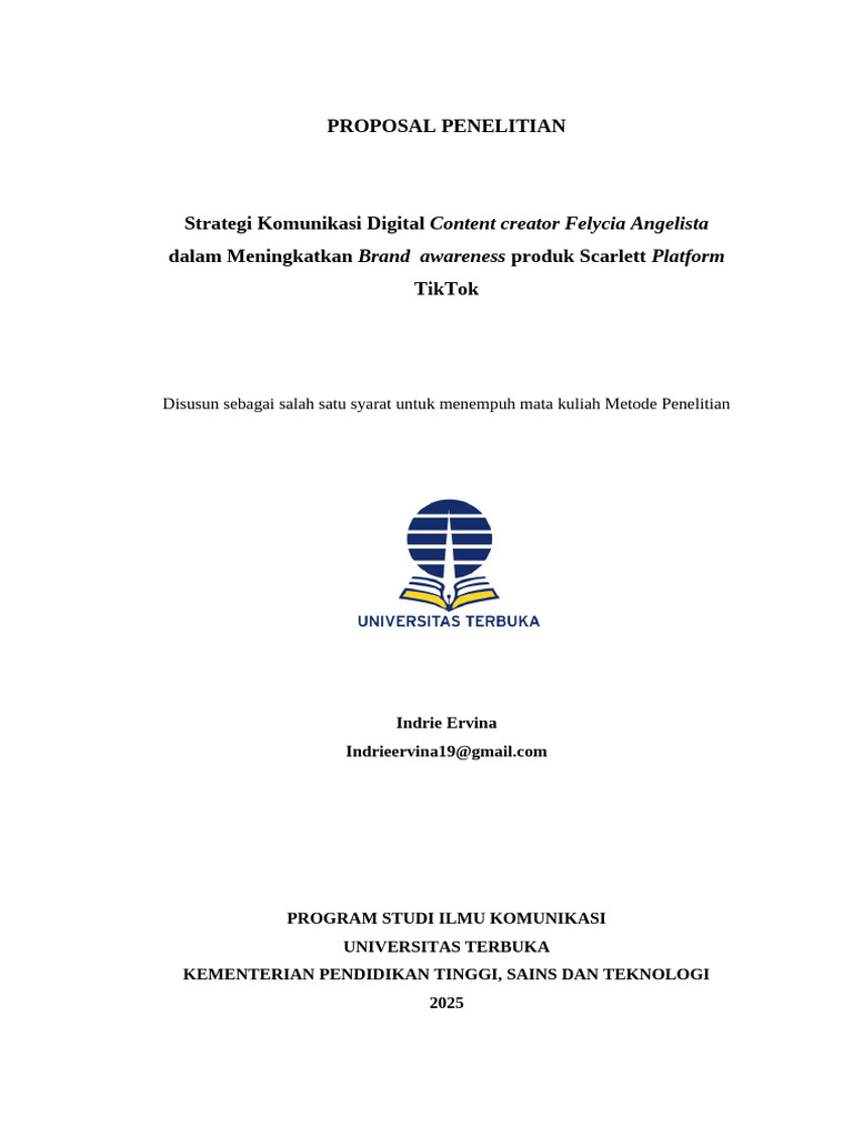Proposal Penelitian Kualitatif Indrie Ervina (1) | PDF