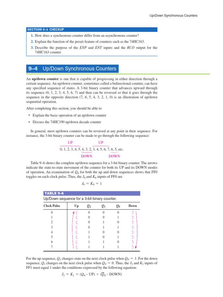 Up/Down Synchronous Counters Explained | PDF | Computer Engineering ...