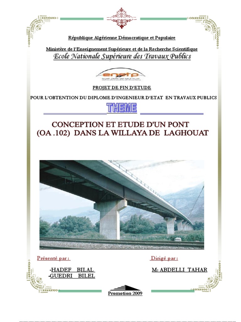Conception Et Étude D'un Pont  PDF  Pont  Fondation (construction)