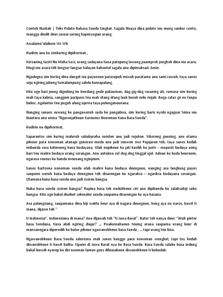 Contoh Naskah Ceramah Sunda