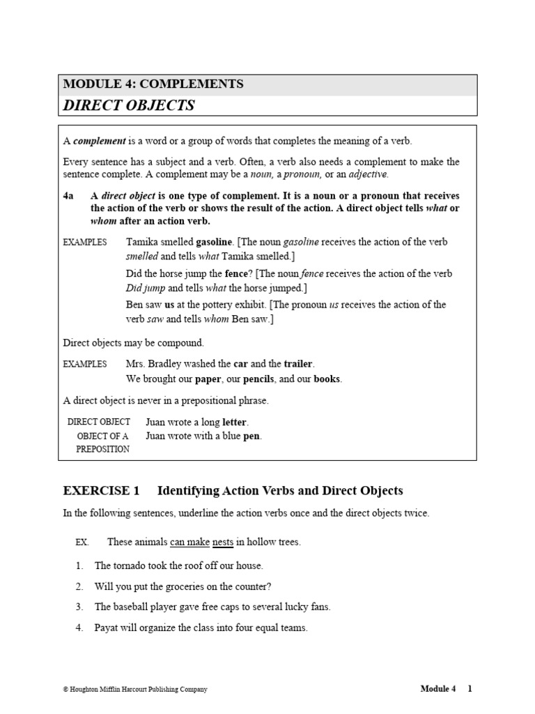 Understanding Direct and Indirect Objects | PDF | Verb | Subject (Grammar)