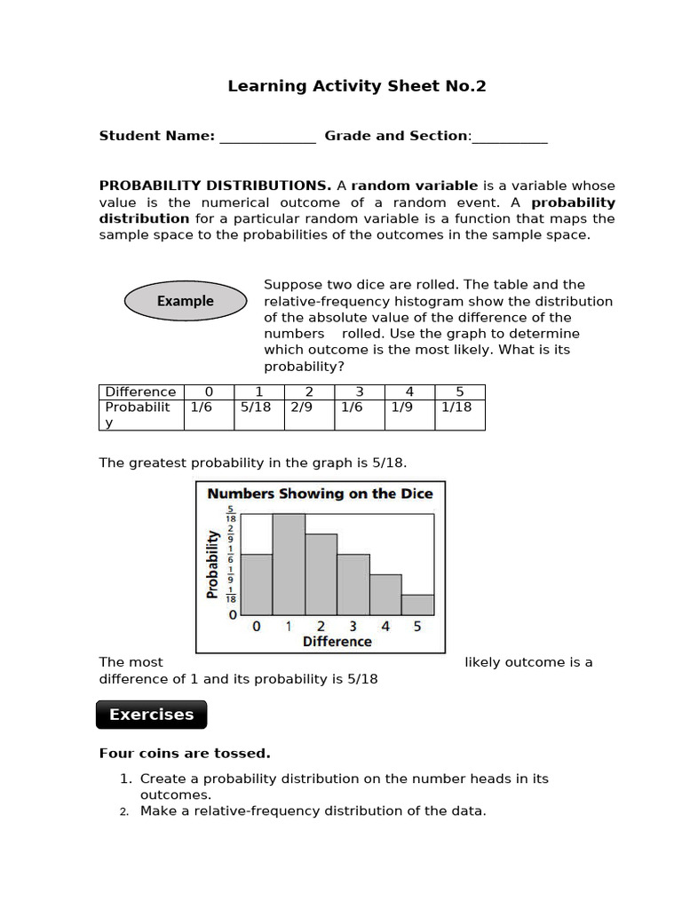 Probability Distributions and Exercises | PDF