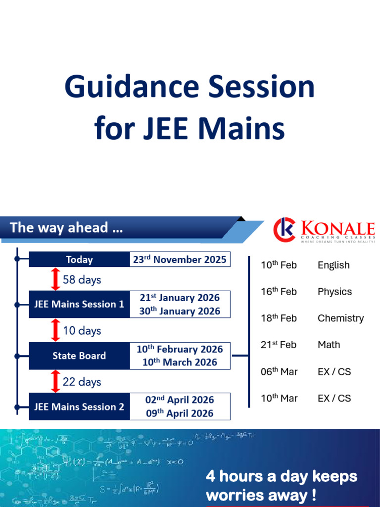 JEE Mains 2026: Study Plan & Strategies | PDF | Physics