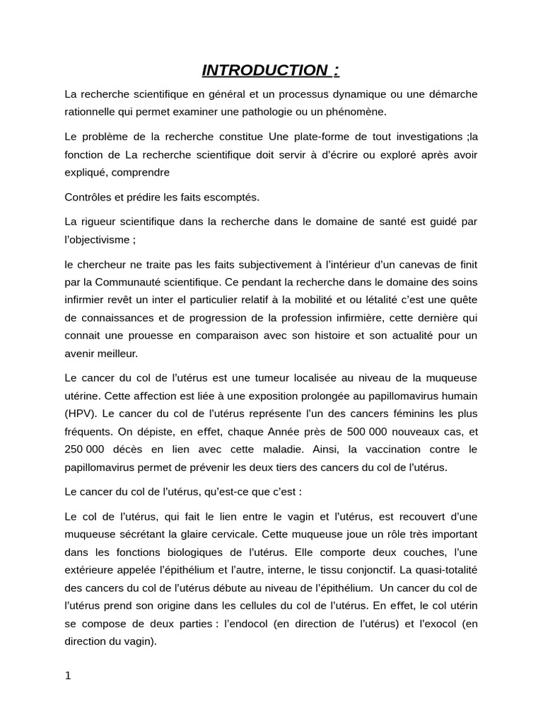 Prise en charge du cancer du col utérus | PDF | Cancer du col utérin ...