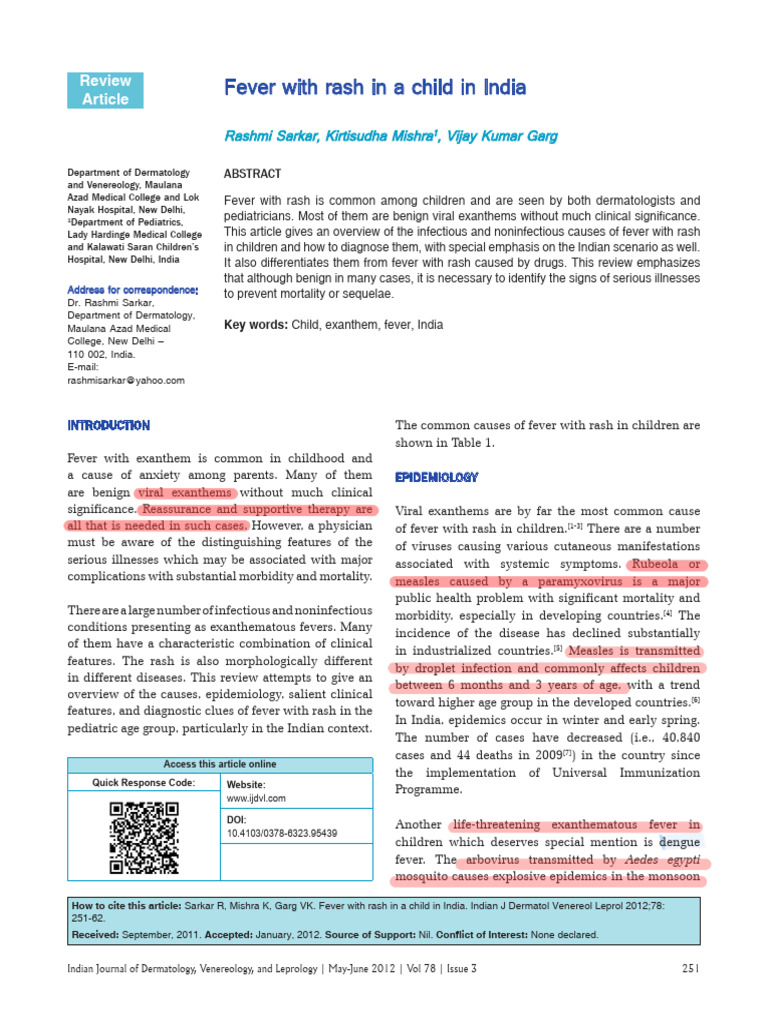 Fever With Rashes 250121 083911 | PDF | Infection | Measles
