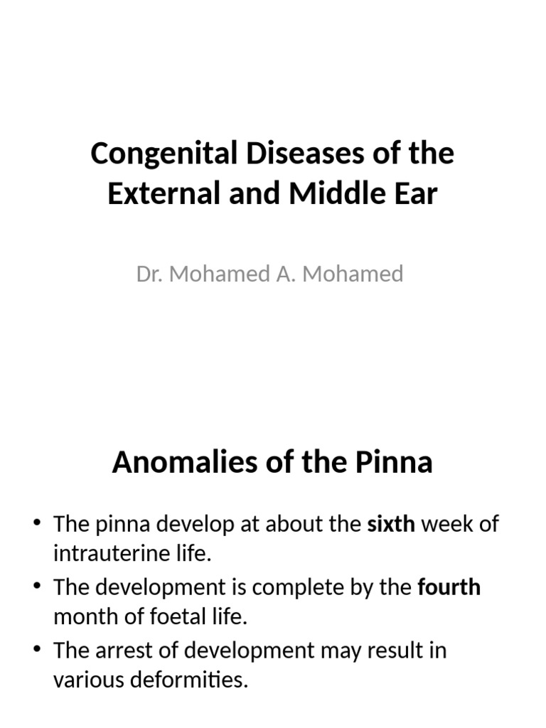 Congenital Ear Anomalies Overview | PDF | Ear | Medical Specialties