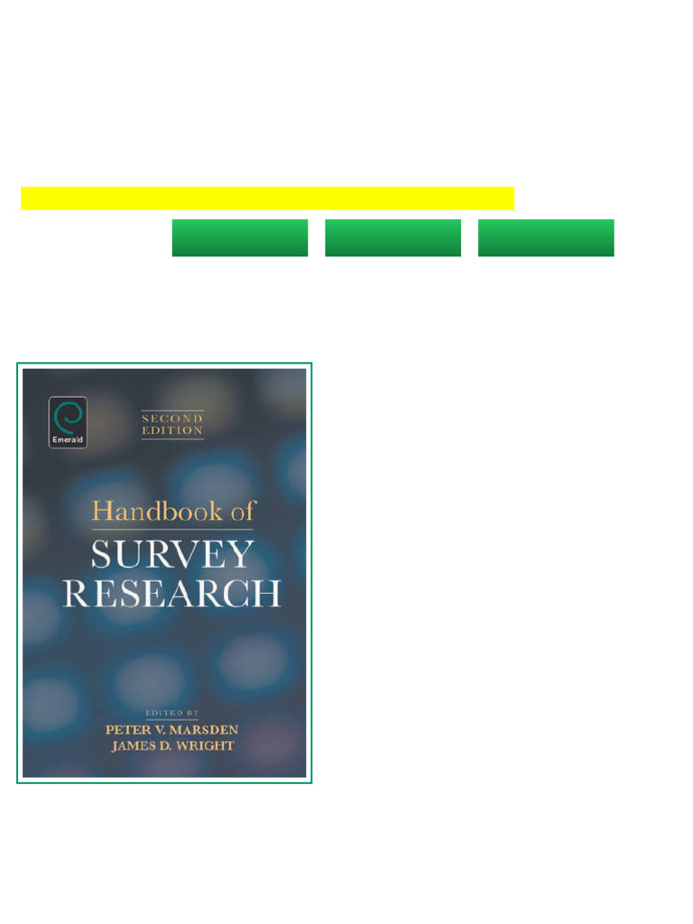 Handbook of Survey Research 2nd Edition Peter V. Marsden: Mirror Link ...