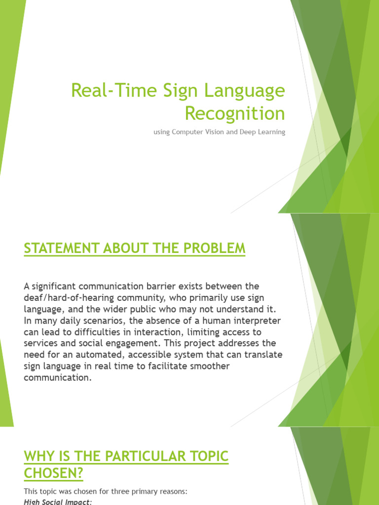 Real-Time ASL Recognition System | PDF | Sign Language | Computer Vision