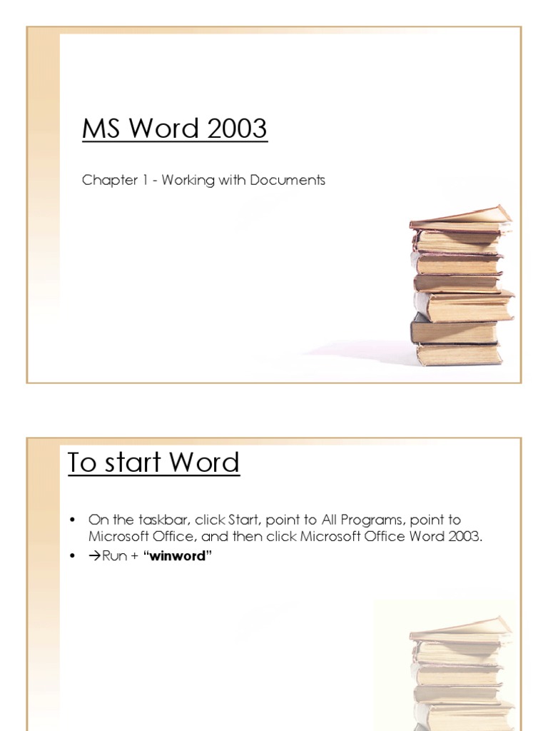 MS Word 2003 Document Basics Guide | PDF