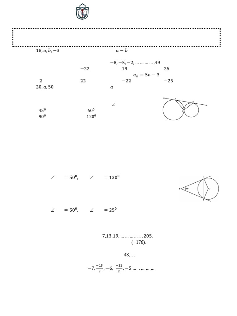 2025-26 GR 10 Pt3 Revision Worksheet | PDF | Circle | Geometry