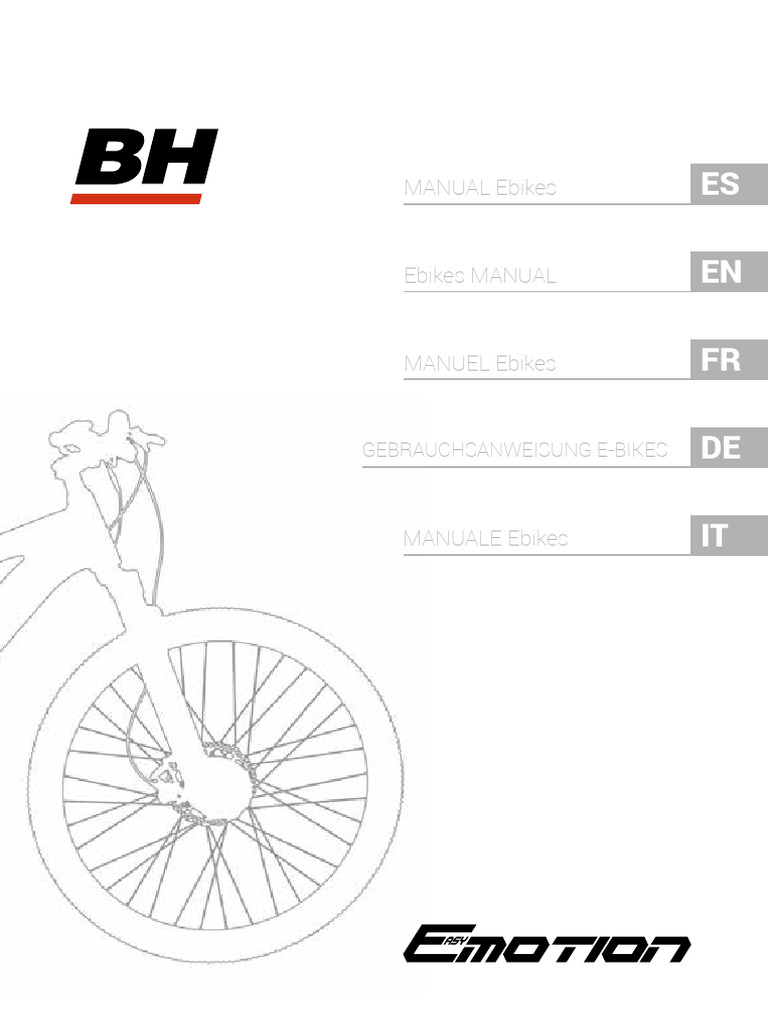 Manual de Usuario para Ebikes BH EMOTION | PDF | USB | Tracción en las ...
