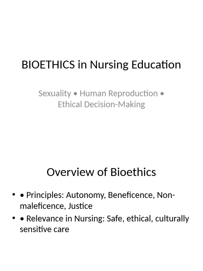 Bioethics in Nursing: Contraception & ART | PDF | Surrogacy | In Vitro ...