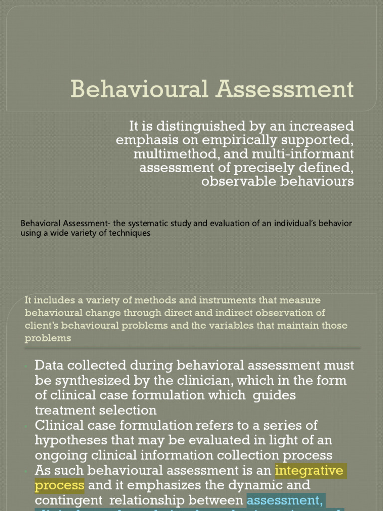 Comprehensive Guide to Behavioral Assessment | PDF | Validity ...