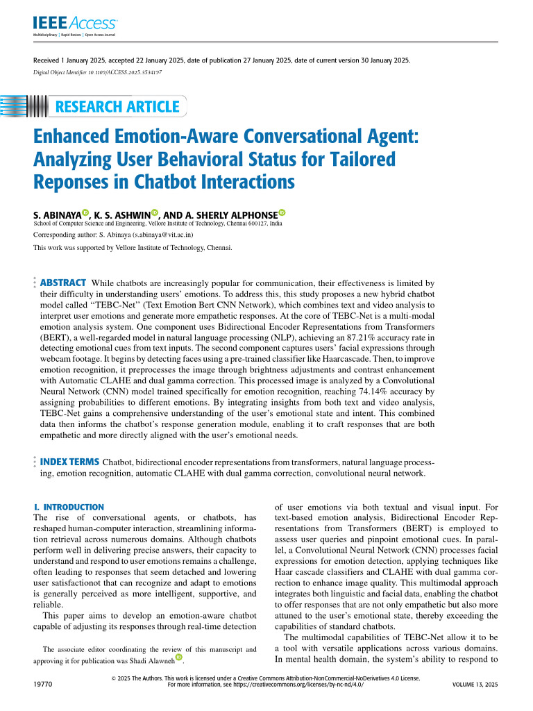 Emotion-Aware Chatbot TEBC-Net Design | PDF | Learning | Cognitive Science