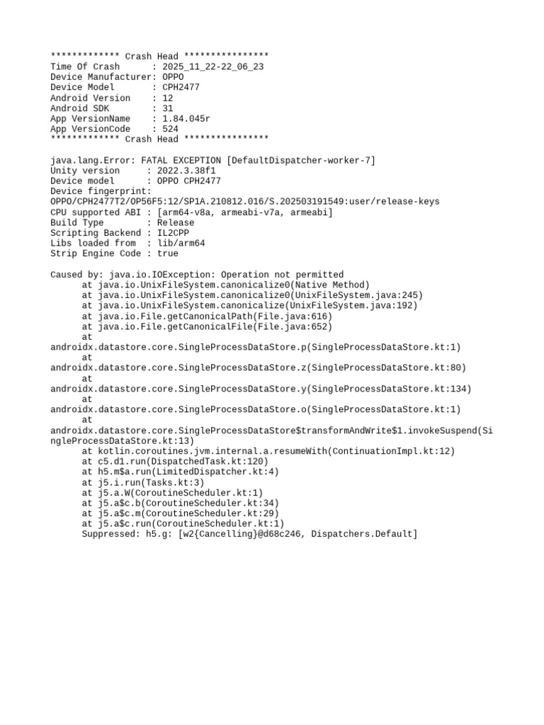 OPPO CPH2477 Crash Report Analysis | PDF