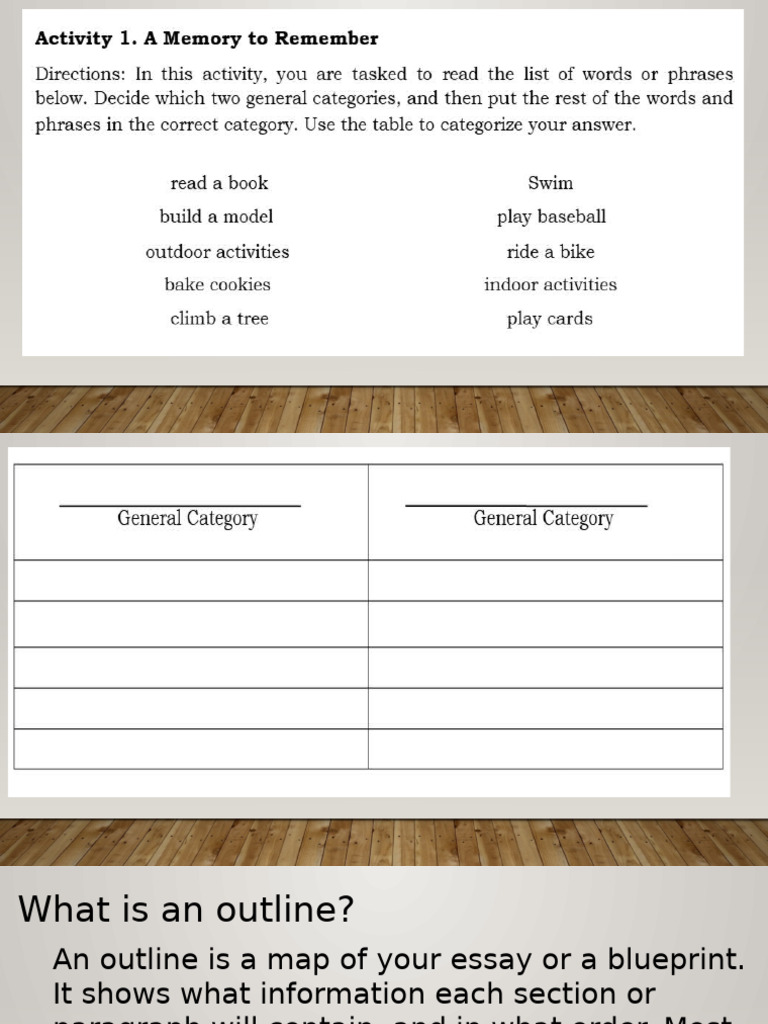 Week 5 Outlining For Students 100522 | PDF | Essays | Writing