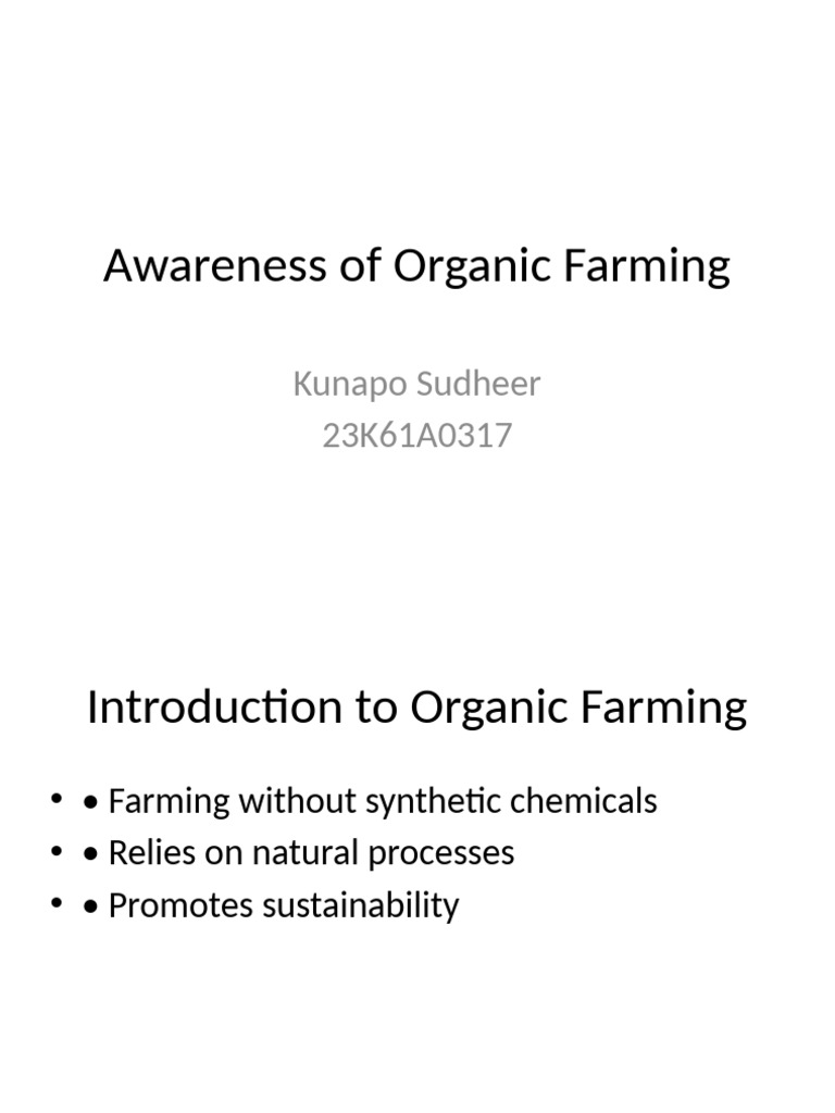 Benefits and Principles of Organic Farming | PDF