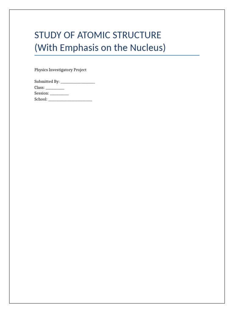 Atomic Structure: Focus on the Nucleus | PDF | Atomic Nucleus | Nuclear ...