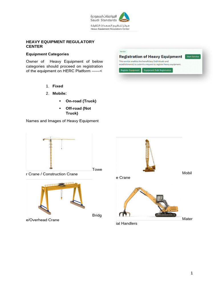 Heavy Equipment Registration Guide | PDF