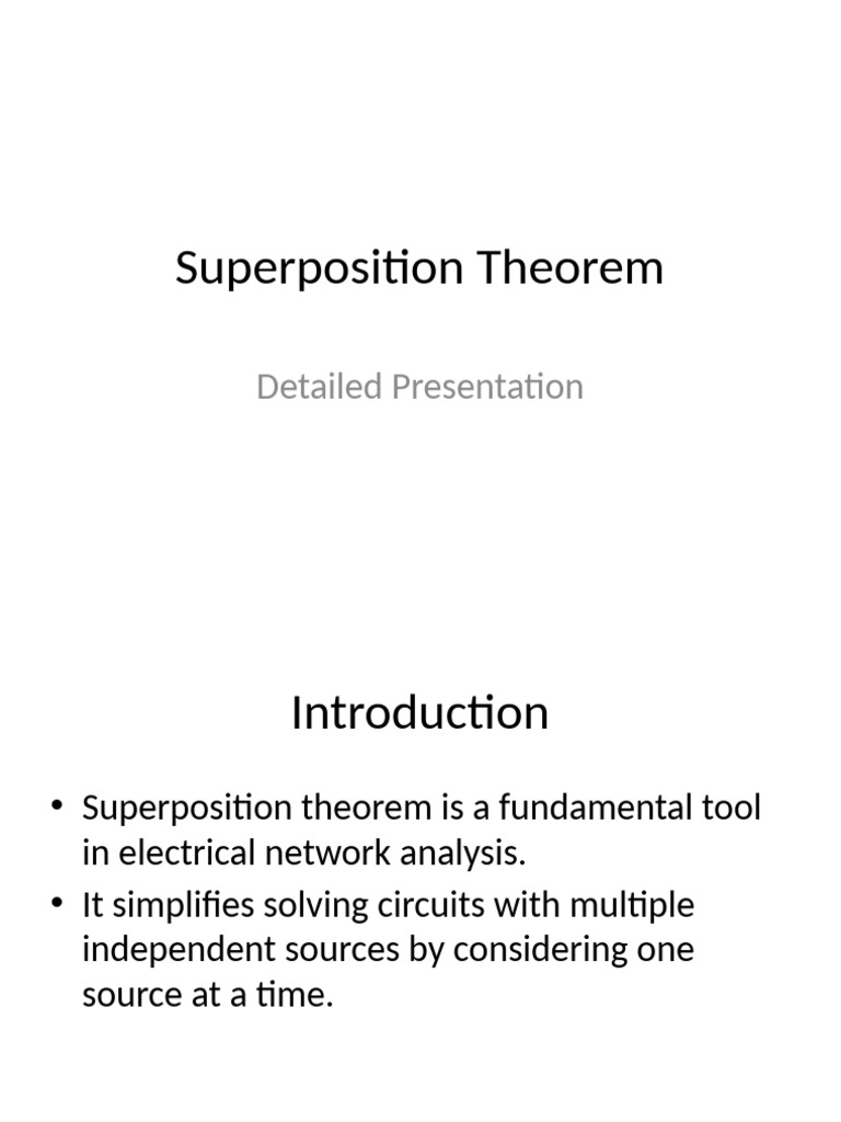 Superposition Theorem in Circuit Analysis | PDF