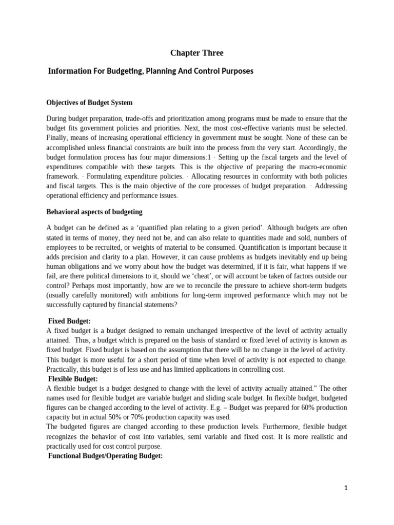 Budget System Objectives and Types | PDF | Budget | Expense