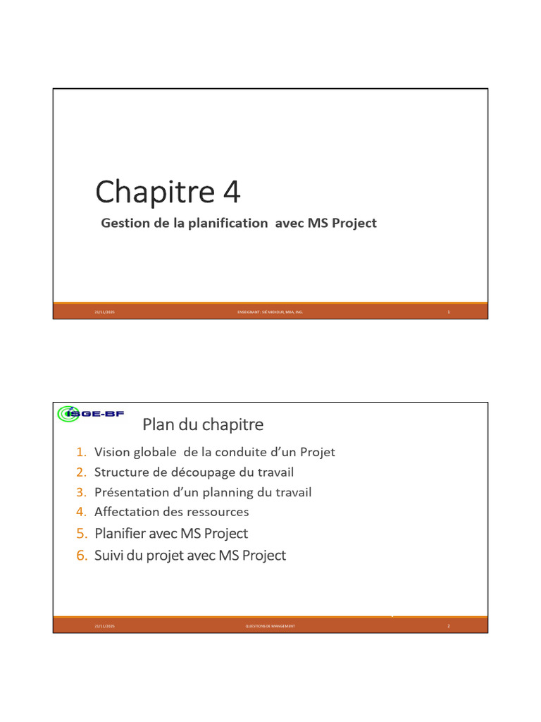 Gestion de projet avec MS Project | PDF | Planification | Gestion de projet
