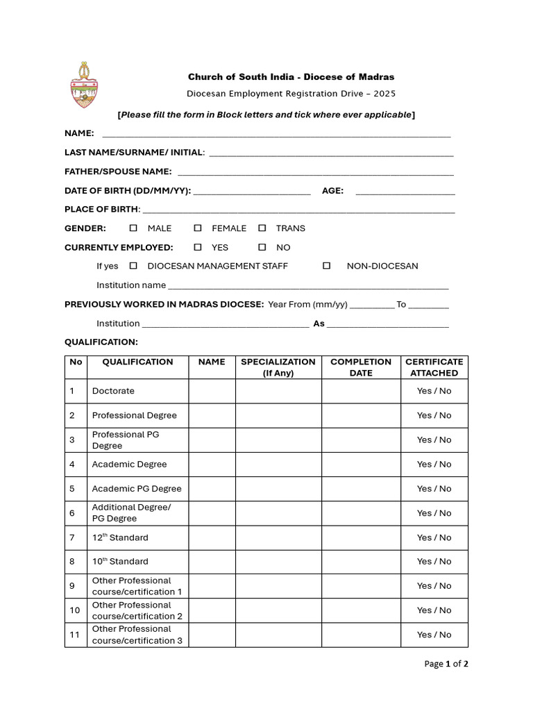 Please Fill The Form in Block Letters and Tick Where Ever Applicable | PDF