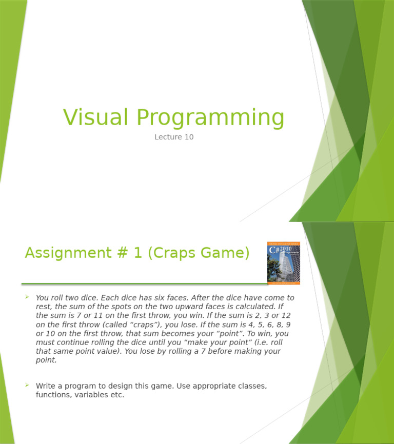 Craps Game Programming Assignment | PDF