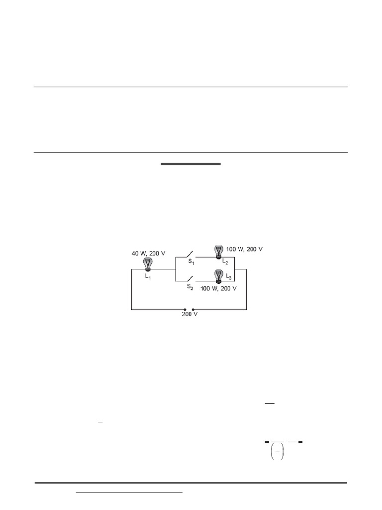 Current Electricity Practice Paper XII | PDF | Series And Parallel ...