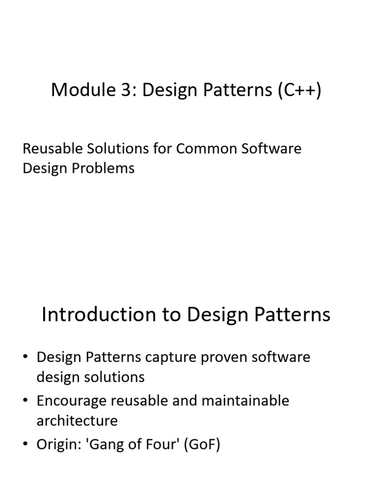 Module 3 Design Patterns CPP | PDF | Software Design Pattern | Model ...