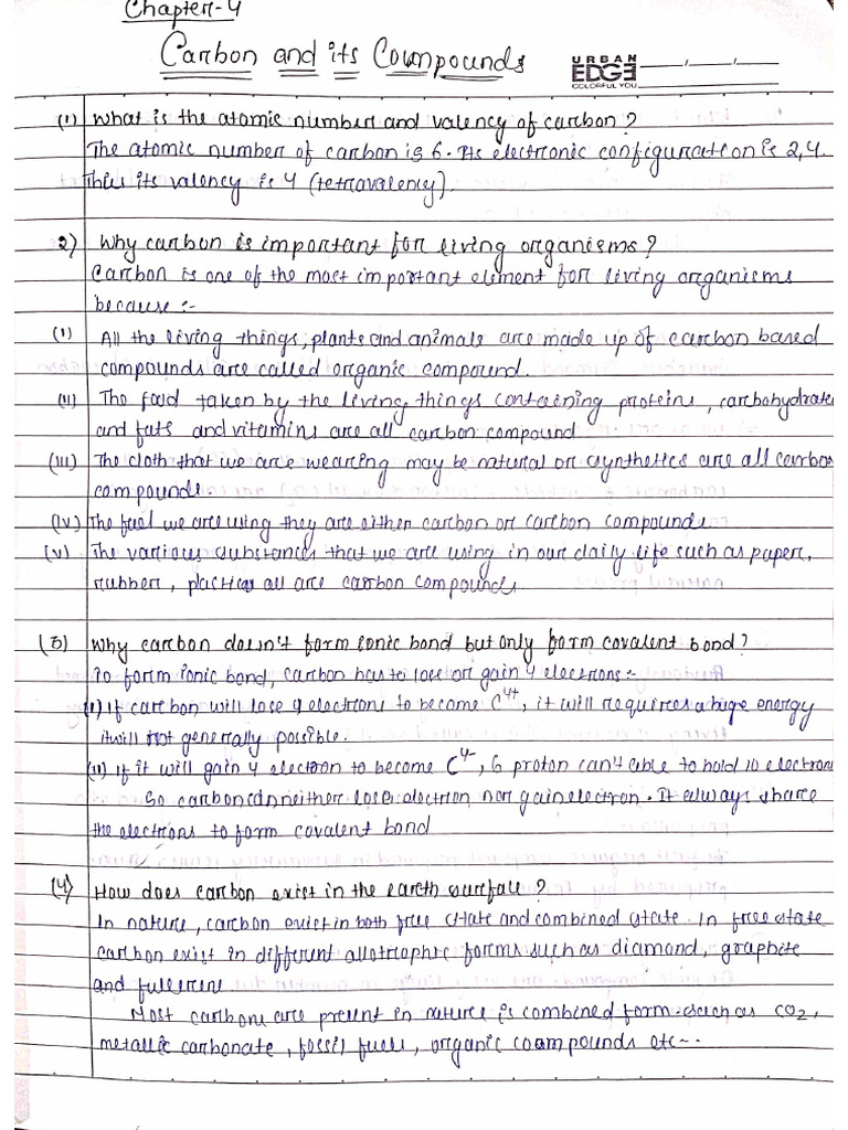 Science Notes On Carbon and Compounds | PDF