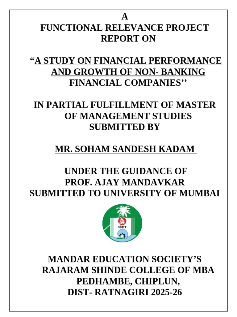 Financial Performance of NBFCs in India | PDF | Non Bank Financial ...