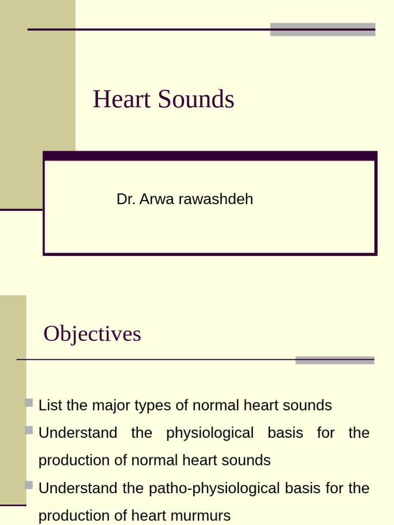 310320190heart Sounds L24 | PDF | Heart Valve | Diastole