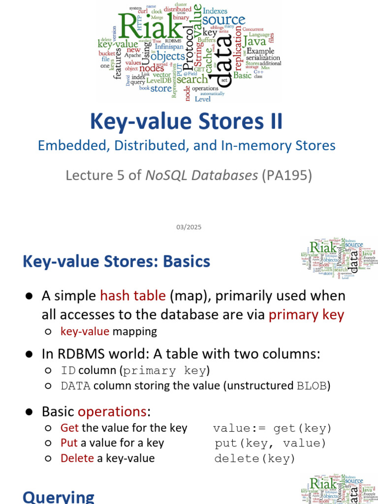 Key-Value Stores: LevelDB & Riak Overview | PDF | Cache (Computing ...