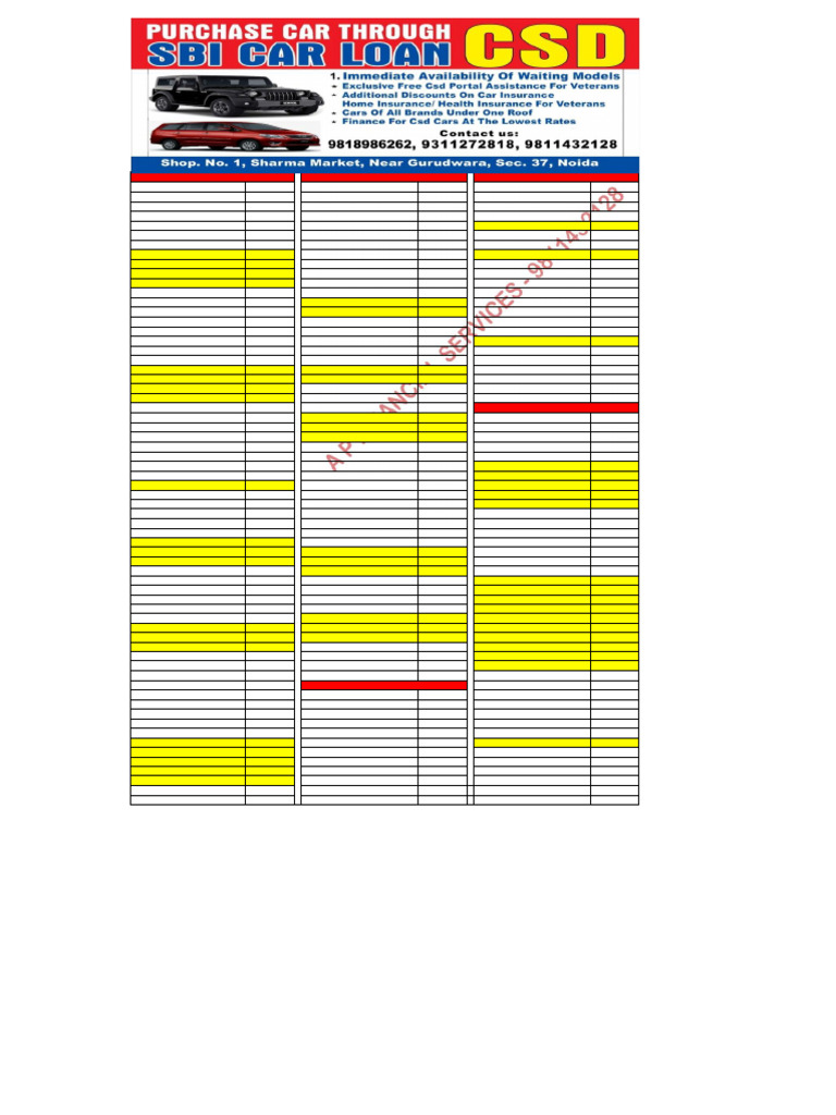 Comprehensive Car Model Cost List | PDF | Automotive Technologies | Car ...