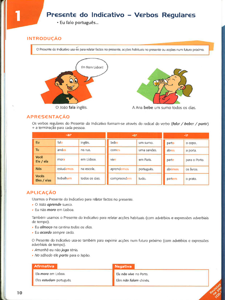 Presente do Indicativo: Verbos Regulares e Irregulares | PDF | Linguística
