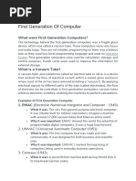Overview of First Generation Computers | PDF | Electronics | Vacuum Tube