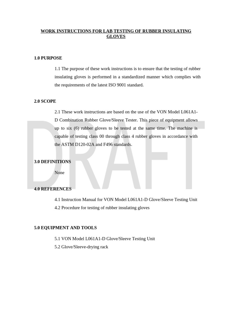 Rubber Insulating Gloves Testing Guide | PDF | Switch | Traffic Light