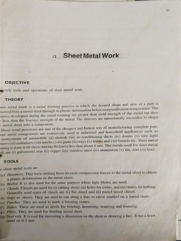 Sheet Metal Workshop PDF | PDF