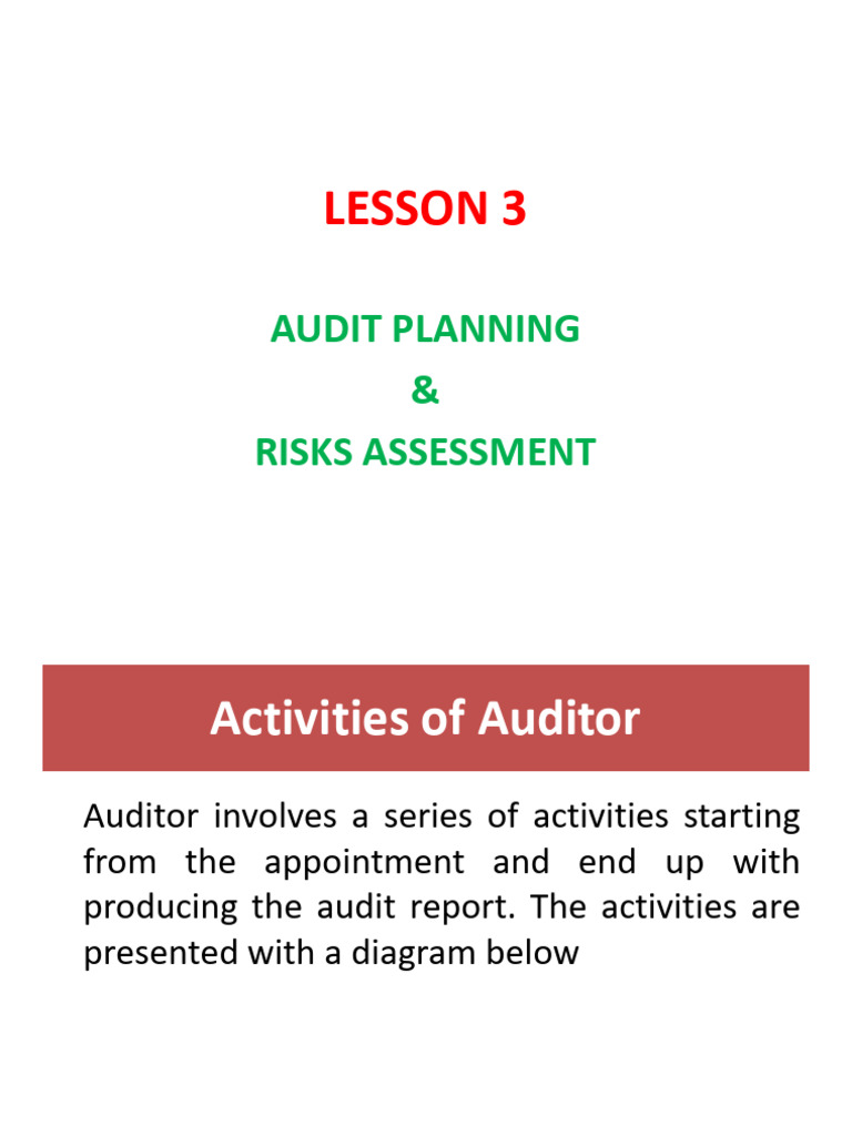 Audit Planning and Risk Assessment Guide | PDF | Audit | Risk