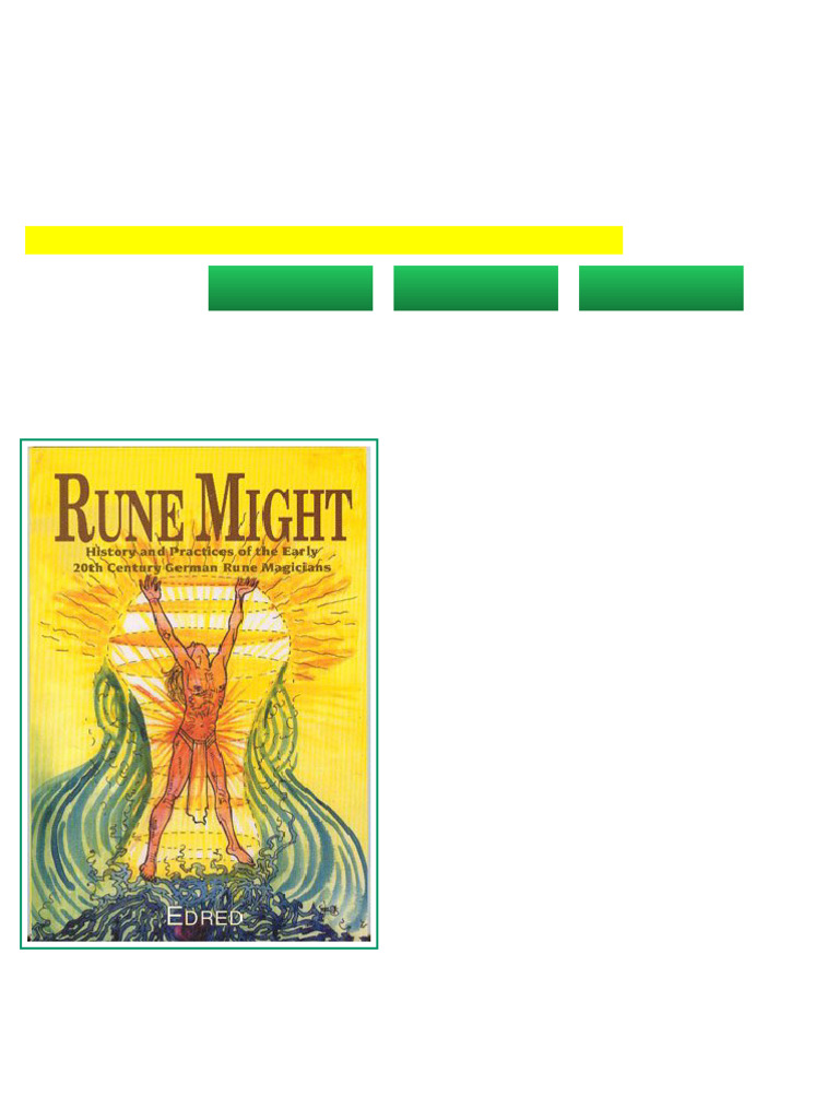 Rune Might History and Practices of The Early 20th Century German Rune ...