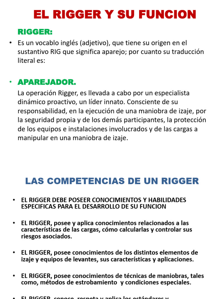 Funciones y Competencias del Rigger | PDF | Triángulo | Cable