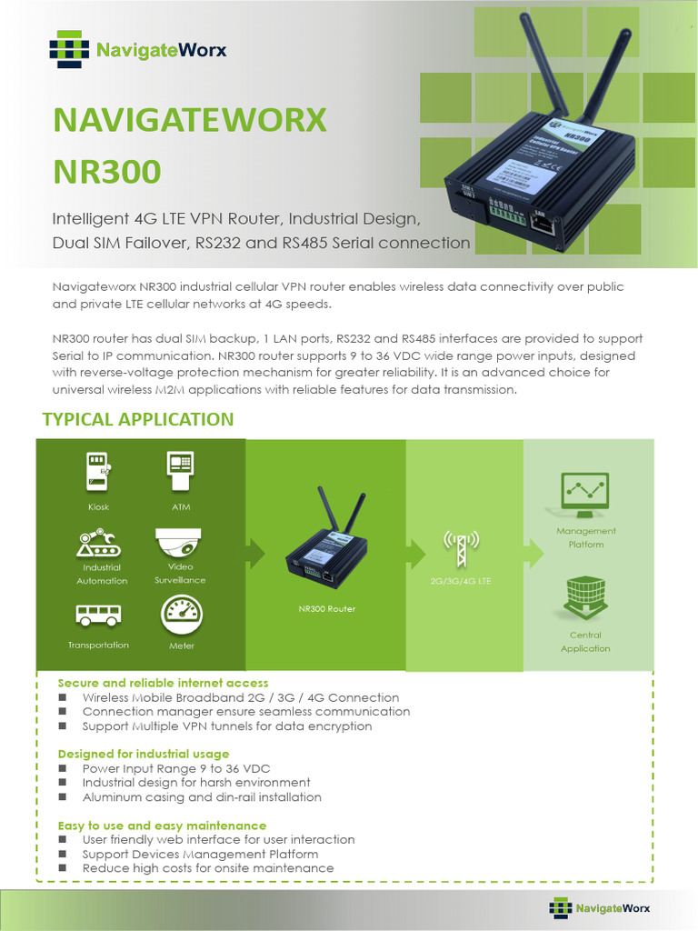 NW Datasheet NR300 V1.4.0 | PDF | Computer Network | Internet Standards