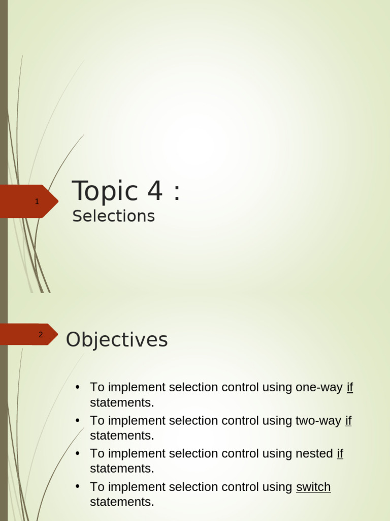 Lecture 4 Selections | PDF | Computer Science | Computing