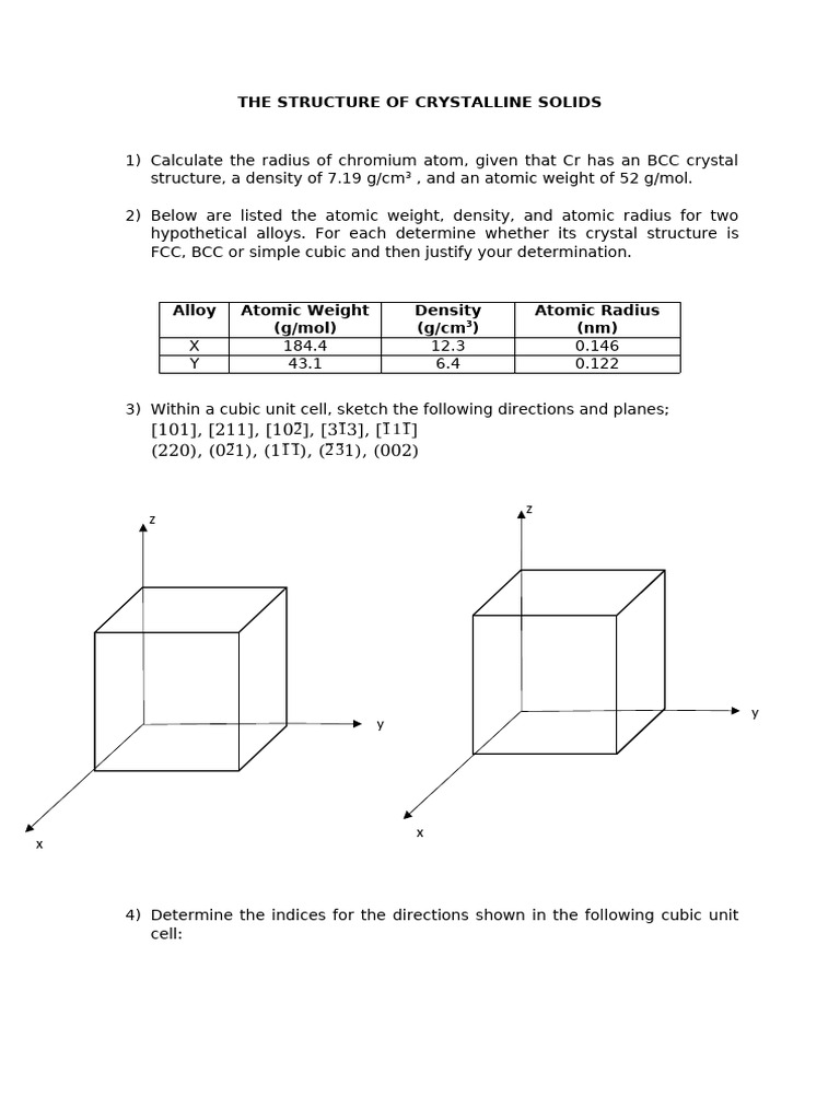 Crystalline Solids: Structure & Calculations | PDF