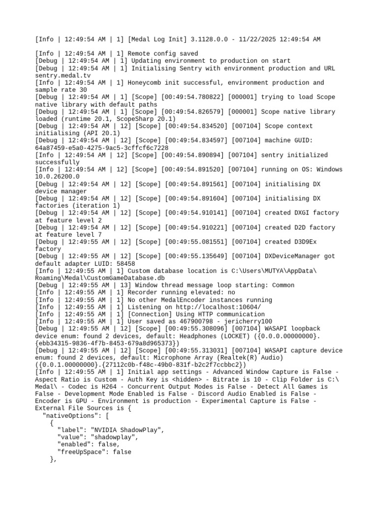 Medal Log Initialization Details | PDF | Graphics Processing Unit ...