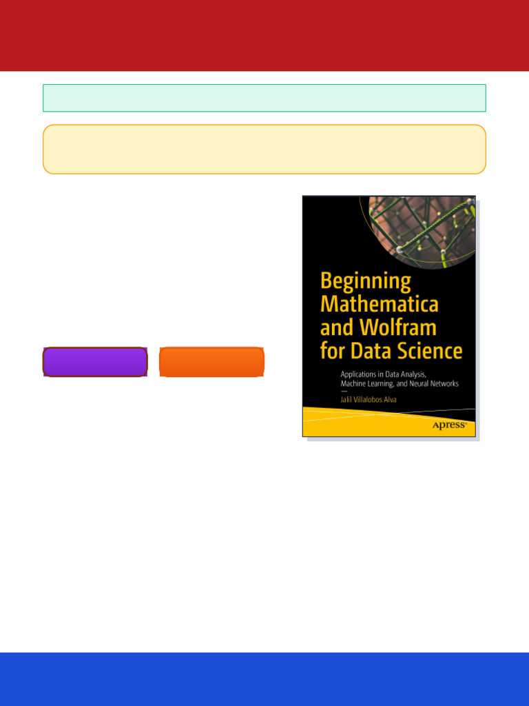 Beginning Mathematica and Wolfram For Data Science 1st Edition Jalil ...