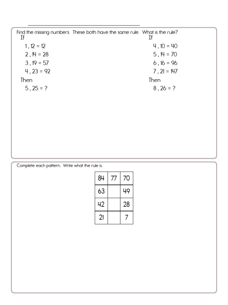 Math Worksheets for November 24 | PDF